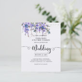 Betaalbare Wisteria Paarse Bloemenkant Bruiloft In (Staand voorkant)