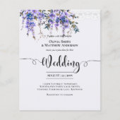 Betaalbare Wisteria Paarse Bloemenkant Bruiloft In (Voorkant)