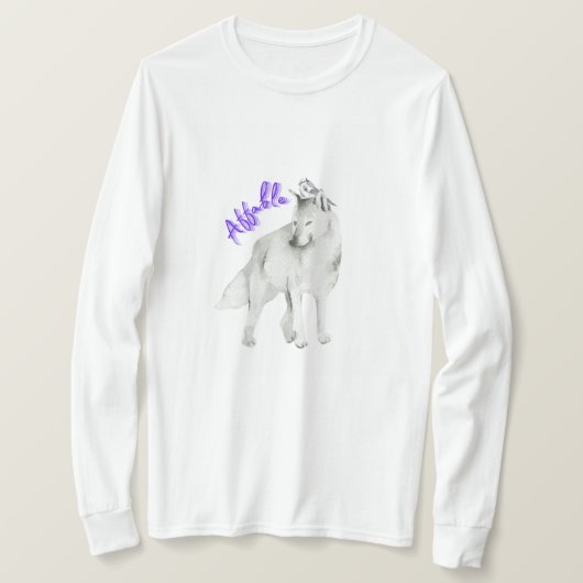 Betaalbare witte wolf t-shirt (Design voorkant)