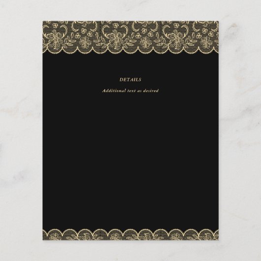 Betaalbare zwart gouden kant Elegante bruiloft (Achterkant)