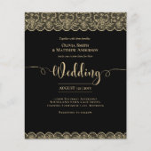 Betaalbare zwart gouden kant Elegante bruiloft (Voorkant)
