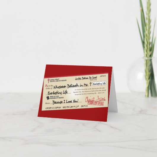 Betaald geheel Bewaard door Jesus Check Kaart (Voorkant)