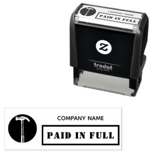 Betaald in Full Business Hammer Modern Carpenter Zelfinktende Stempel