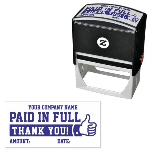 Betaald in volle duim omhoog! Bedrijfsnaam PERSONA Zelfinktende Stempel (In situ)