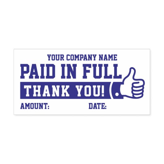 Betaald in volle duim omhoog! Bedrijfsnaam PERSONA Zelfinktende Stempel (Design)