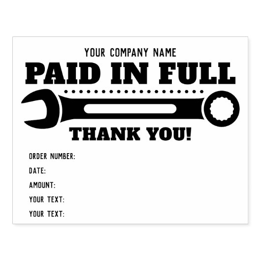 Betaald in Volle Rubber Stempel | Aangepaste Bedri (Afrduk)