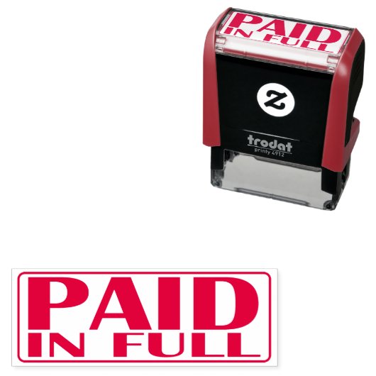 Betaald in volledig omlijnde Kantoor Zelfinktende Stempel (In situ)