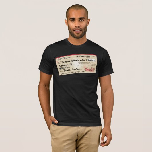 Betaald in volledig opgeslagen door Jezus Check T-shirt (Voorkant volledig)