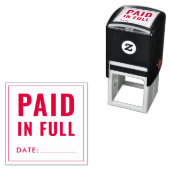 Betaald in volledig rood zelfinkend stempel (In situ)