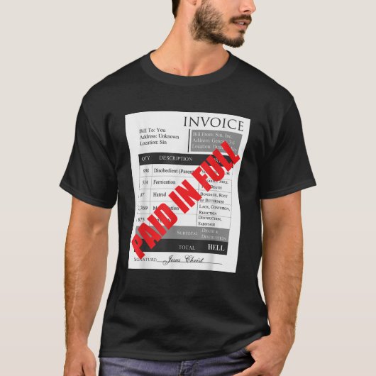 Betaald in volledig T-shirt (Voorkant)