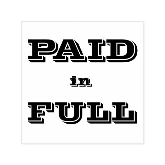 Betaald in volledig zelf-inkt stempel (Design)