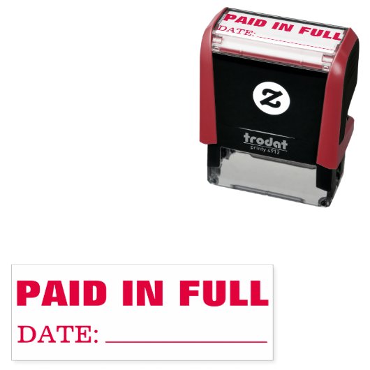 BETAALD IN VOLLEDIG ZELFINKKEND STEMPEL (In situ)