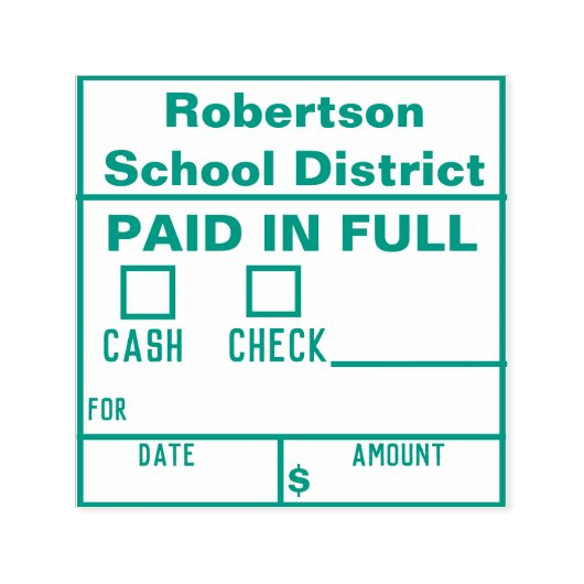 Betaald in volledige Rubber Stamp Zelfinktende Stempel (Design)