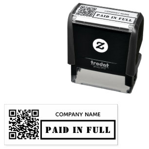 Betaald in Volledige Zakelijke QR Code Modern Eenv Zelfinktende Stempel