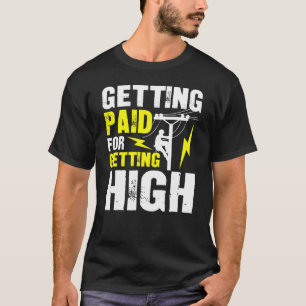 Betaald krijgen voor high-funny Lineman T-shirt