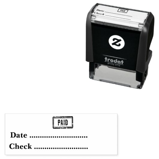 BETAALD Lange Datum Controle Nummer Algemene Zaken Zelfinktende Stempel (In situ)