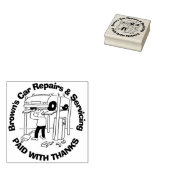Betaald met Bedankt. Auto Reparatie en onderhoud Rubberstempel (Gestempeld)
