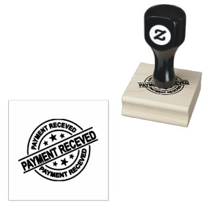 BETAALD ONTVANGEN Logo Facturatie Zakenvliegtuig Z Rubberstempel
