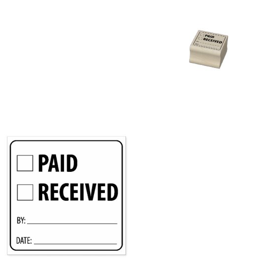 Betaald/ontvangen, twee in één rubberstempel (Gestempeld)