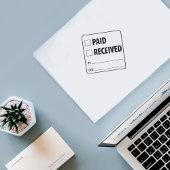 Betaald/ontvangen, twee in één rubberstempel