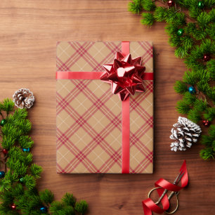  betaald rood diagonaal kerstpatroon cadeaupapier