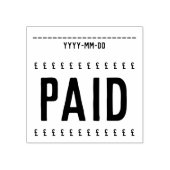 "Betaald" + Rubberstempel voor pond (Afrduk)
