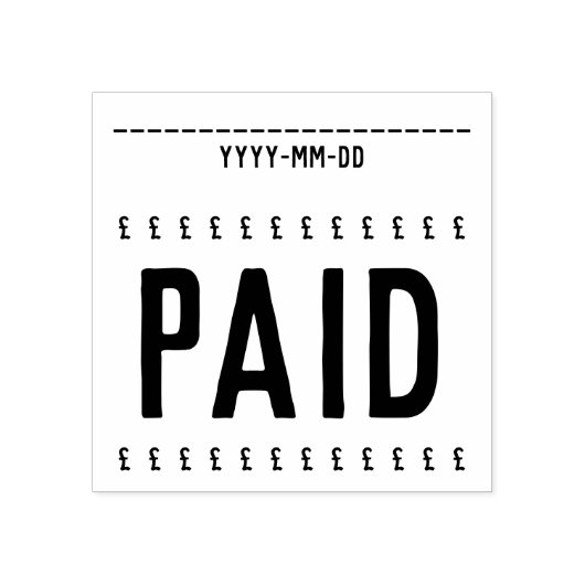 "Betaald" + Rubberstempel voor pond (Afrduk)