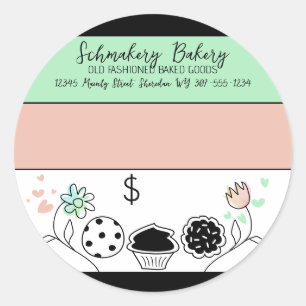 Betaalde bakkerijproducten ronde sticker