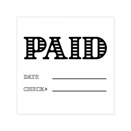 BETAALDE DATUM Check nummer Algemeen Business Squa Zelfinktende Stempel (Design)