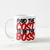 Betaalde de kosten voor het bestuur koffiemok (Links)