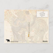 Betaalde, gedecorreerde olifanten briefkaart (Achterkant)