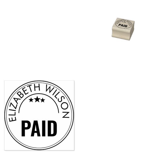 Betaalde kantoorsimpelrode zelfinktampon rubberstempel (Gestempeld)