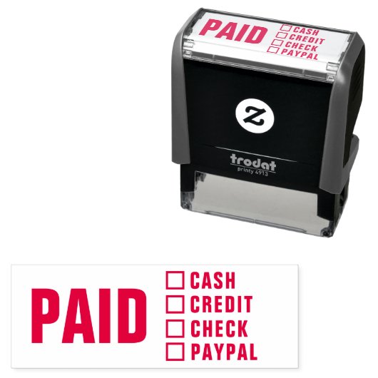 Betaalde kaskredietcheque PayPal Zelfinktende Stempel (In situ)