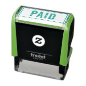 Betaalde Rubber Stamp in blauw Zelfinktende Stempel (Product)