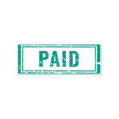 Betaalde Rubber Stamp in blauw Zelfinktende Stempel (Design)