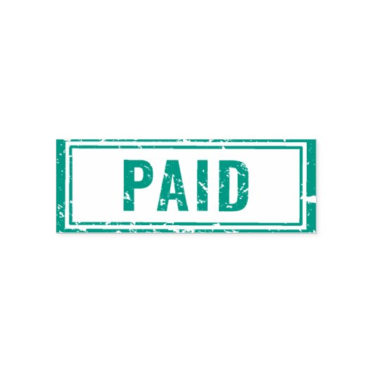 Betaalde Rubber Stamp in blauw Zelfinktende Stempel (Design)