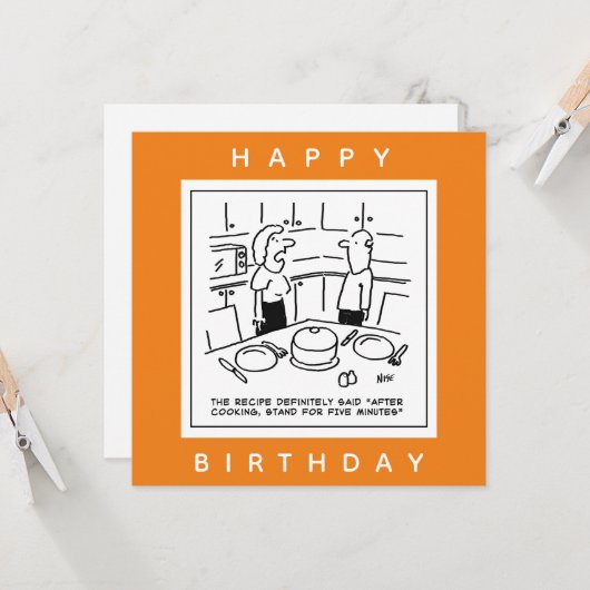 Betaalde standaard na het koken van de Cartoon ont Kaart (Voorkant / Achterkant in situ)