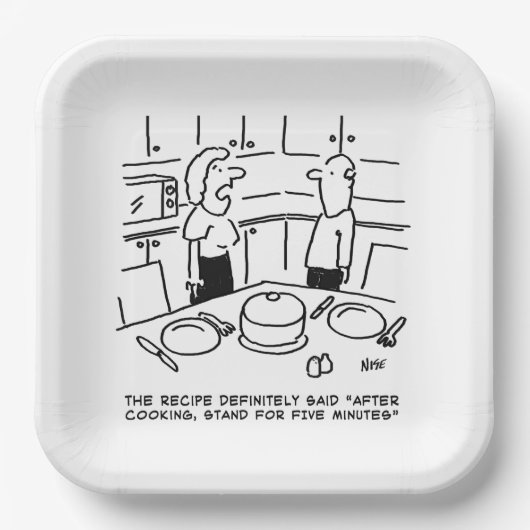 Betaalde standaard ophalen na koken papieren bordje (Voorkant)