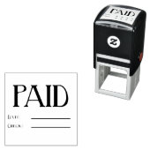 BETAALDE Tall Date Check Nummer Algemeen Biz Squar Zelfinktende Stempel (In situ)