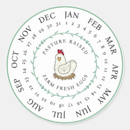 Betaalde vervaldatum verhit Boerderij verse eieren Ronde Sticker