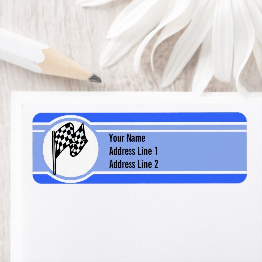 Betaalde vlag; blauw etiket (Insitu)