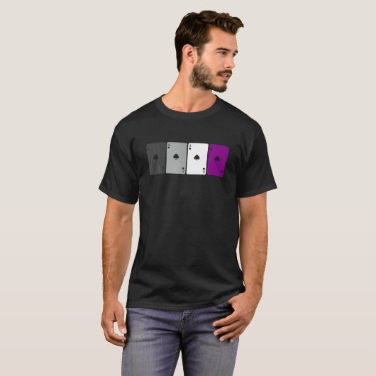Betaalkaarten Ace Funny Asexuality Pride Flag LGBT T-shirt (Voorkant volledig)
