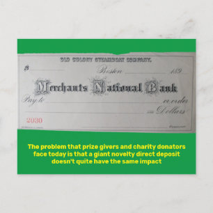 Betalen aan toonder op aanvraag briefkaart