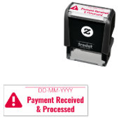 "Betaling ontvangen en verwerkt" en waarschuwingsp Zelfinktende Stempel (In situ)