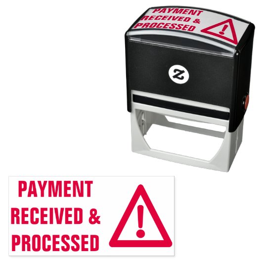 "BETALING ONTVANGEN EN VERWERKT" en waarschuwingsp Zelfinktende Stempel (In situ)