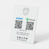 Betaling Twee QR-codes | Scannen naar betaling | O Reclamebord Met Voetstuk (Voorkant)