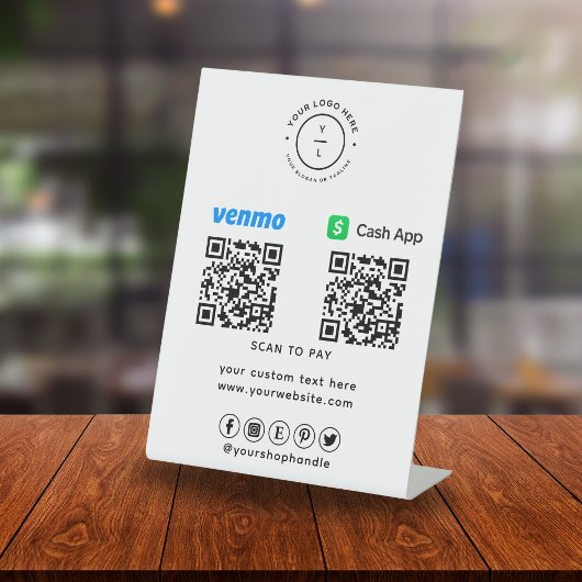 Betaling Twee QR-codes | Scannen naar betaling | O Reclamebord Met Voetstuk