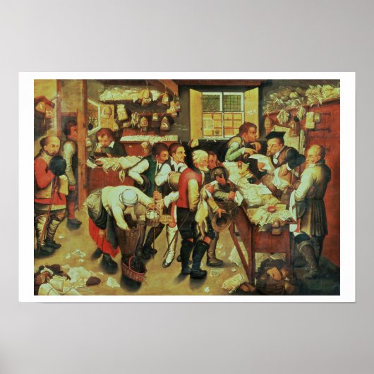 Betaling van de Draaibanken (olie op canvas) Poster (Voorkant)