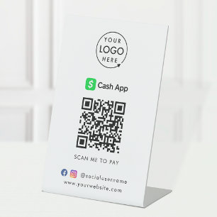 Betaling van de QR-code voor CashApp   Scannen naa Reclamebord Met Voetstuk