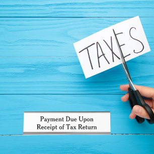 Betaling verschuldigd bij ontvangst BTW-aangifte W Bureau Naambordje